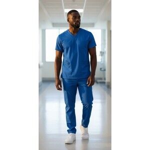 Wonderwink mens v-neck Premiere Flex scrub top NWOT Large pockets workwear